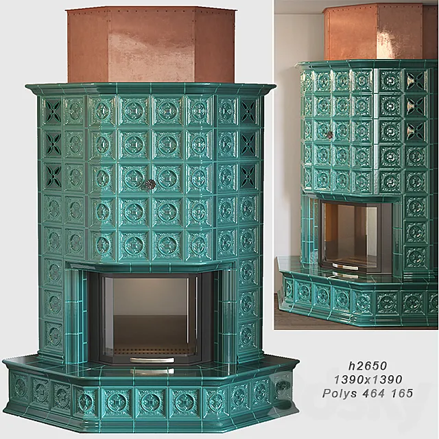 Tiled fireplace 3DSMax File