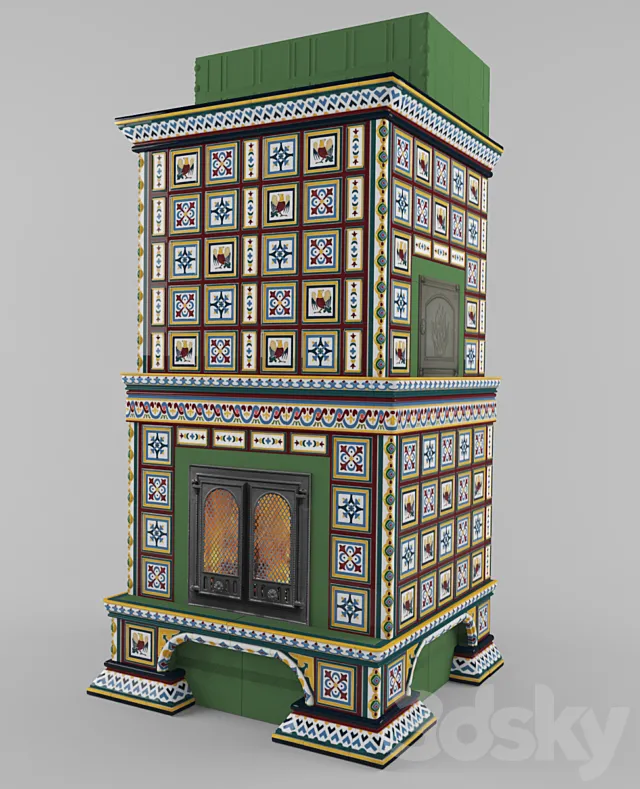 Tiled stove 3ds Max