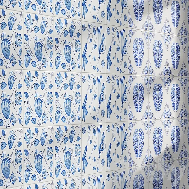 Tiles Collection Blue Russian by Daria Vasilkova 3ds Max