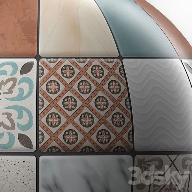 Tiles Materials Moroccan Mosaic Tile 3dsMax Model