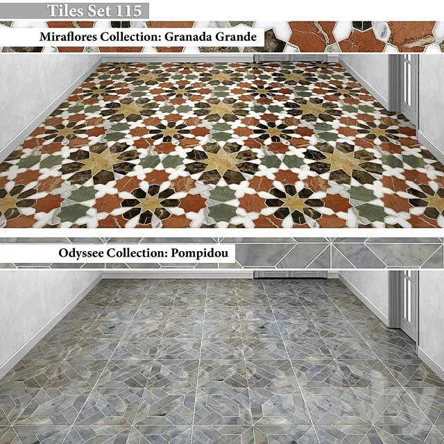 Tiles set 115 3ds Max