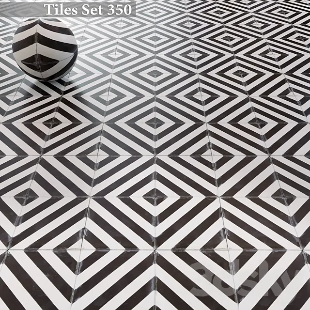 Tiles set 350 3ds Max