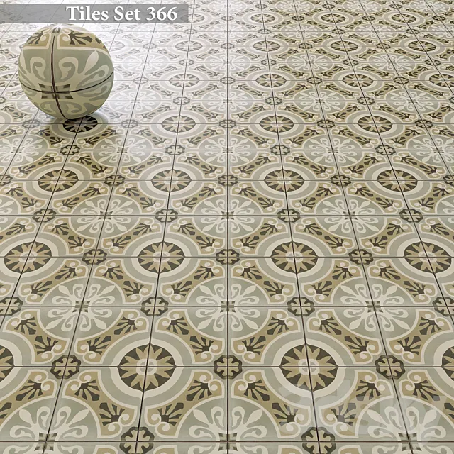 Tiles set 366 3ds Max