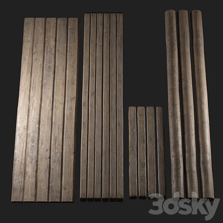 timber logs 3DS Max
