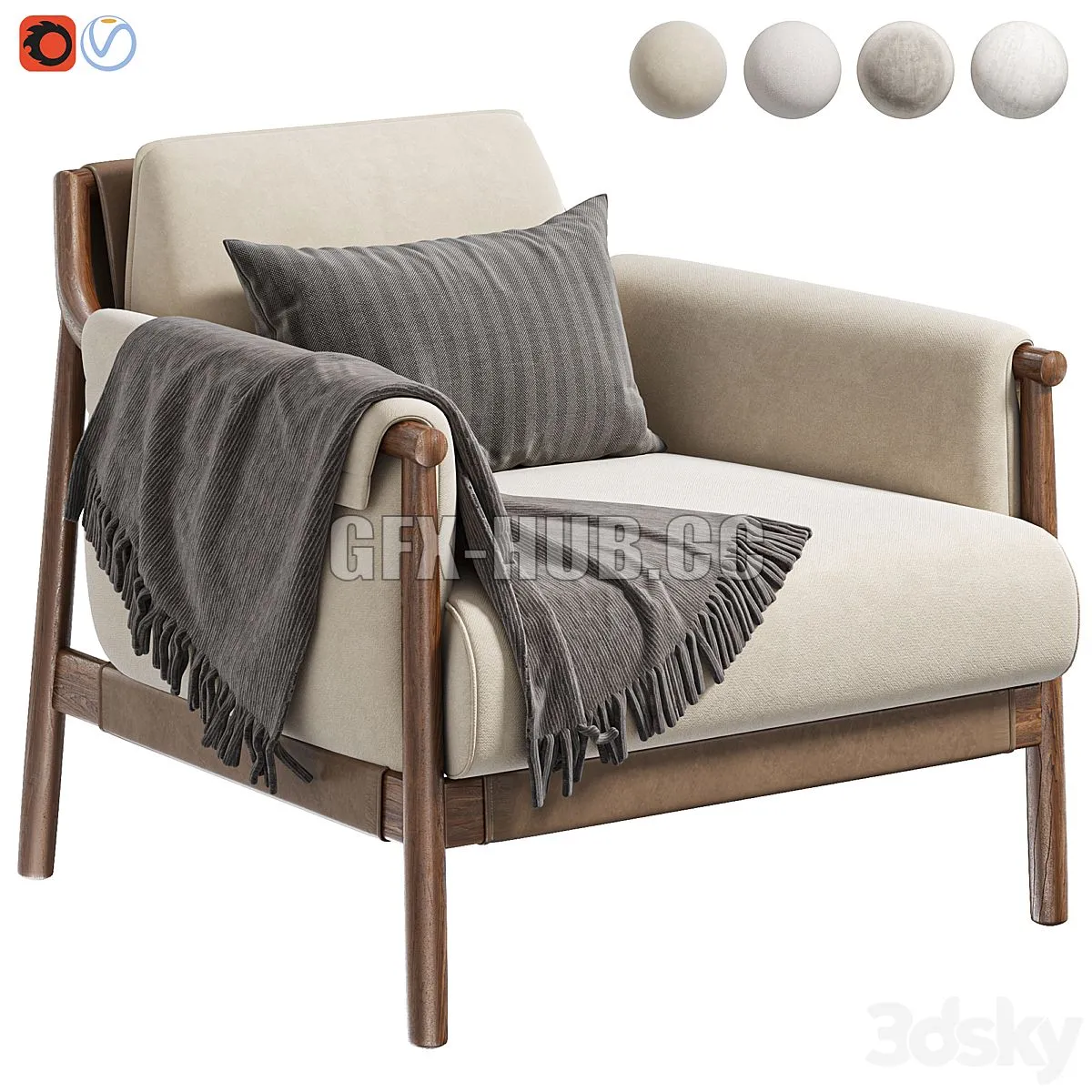 Times Lounge By Poltrona Frau 3dsMax Model