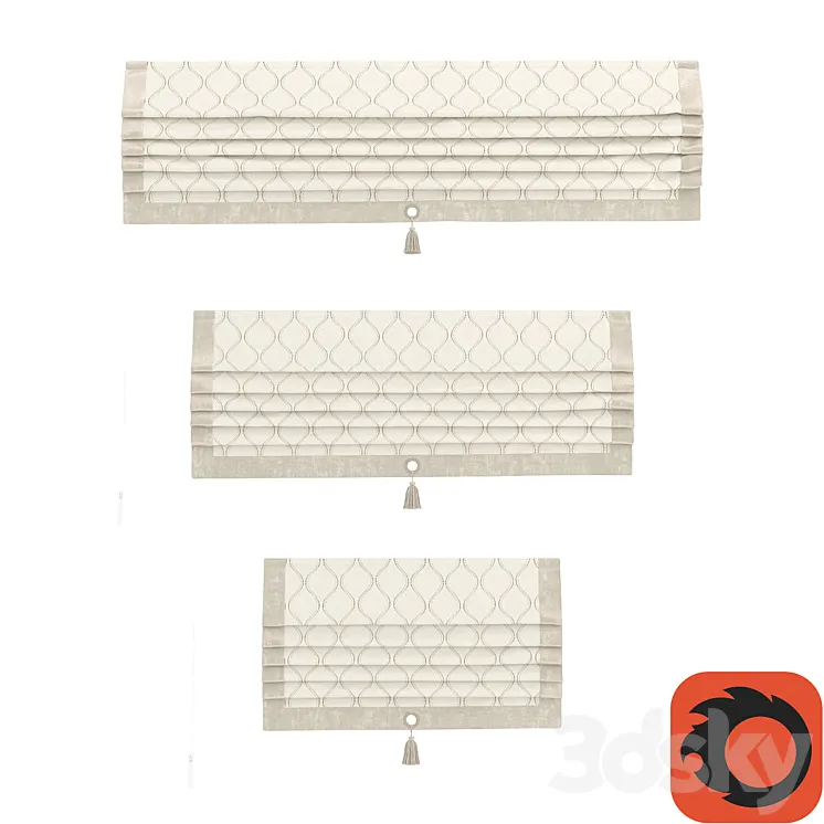 TITOS Roman blinds kit (pacific beige velvet) 3DS Max