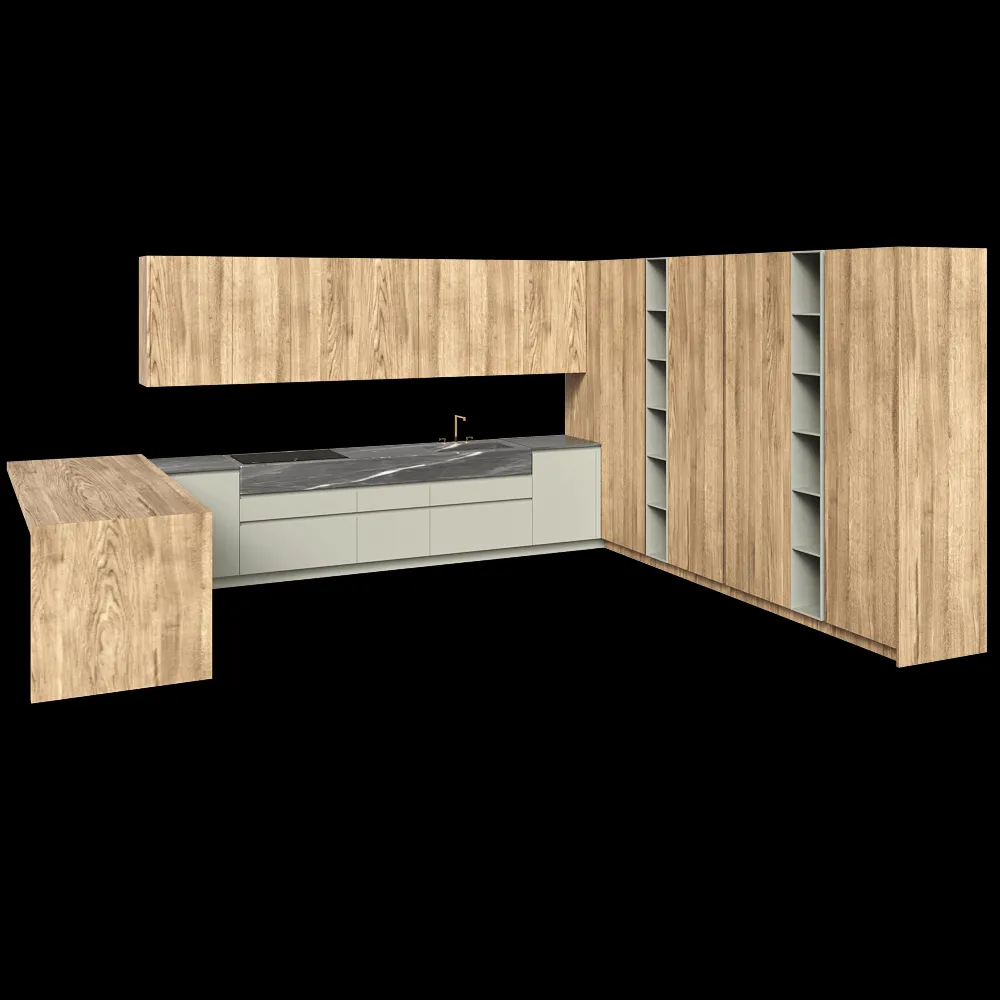 TM Italia – Kitchen Composizione Angolare Con Pensola 3ds Max