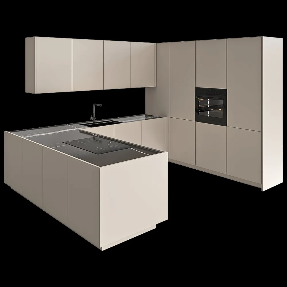 TM Italia – Kitchen D90 Corner Composition With A Peninsula 3ds Max