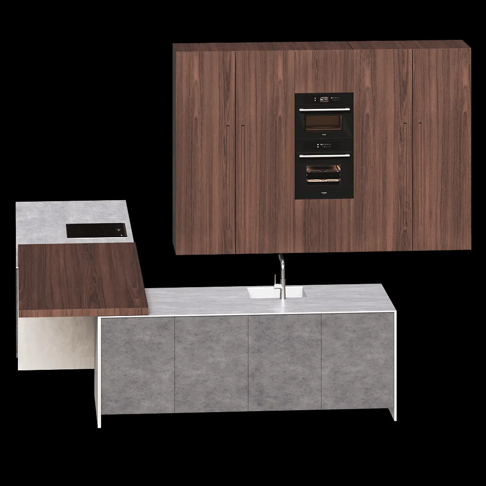 TM Italia – Kitchen D90 double islands and column composition 3ds Max
