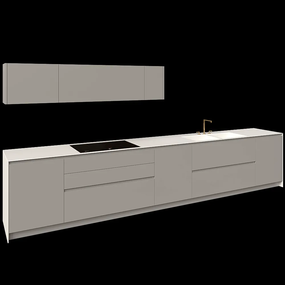 TM Italia – Kitchen K6 Composizione Liner Con Colonne Basic E  Pensili 3ds Max