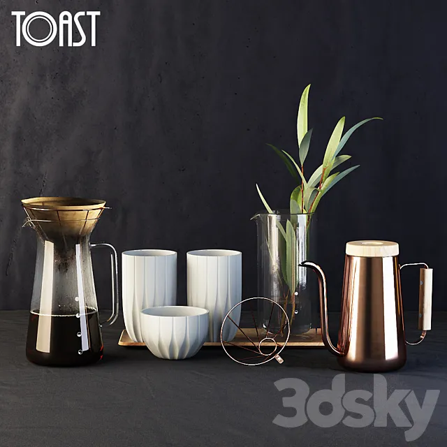 TOAST Coffee Dripper Set 3DSMax File