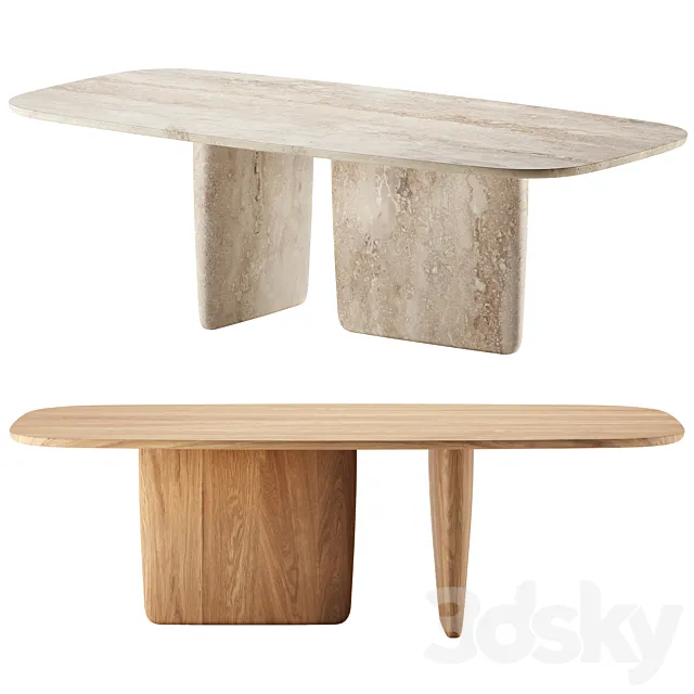 TOBI-ISHI Oval Dining Table by B&B Italia 3ds Max