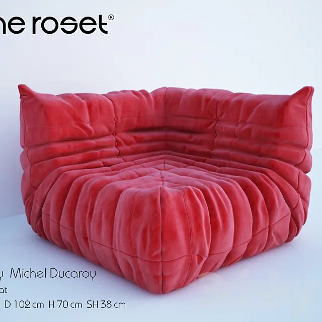 Togo Corner Seat Michael Ducaroy. Ligne Roset. 3ds Max