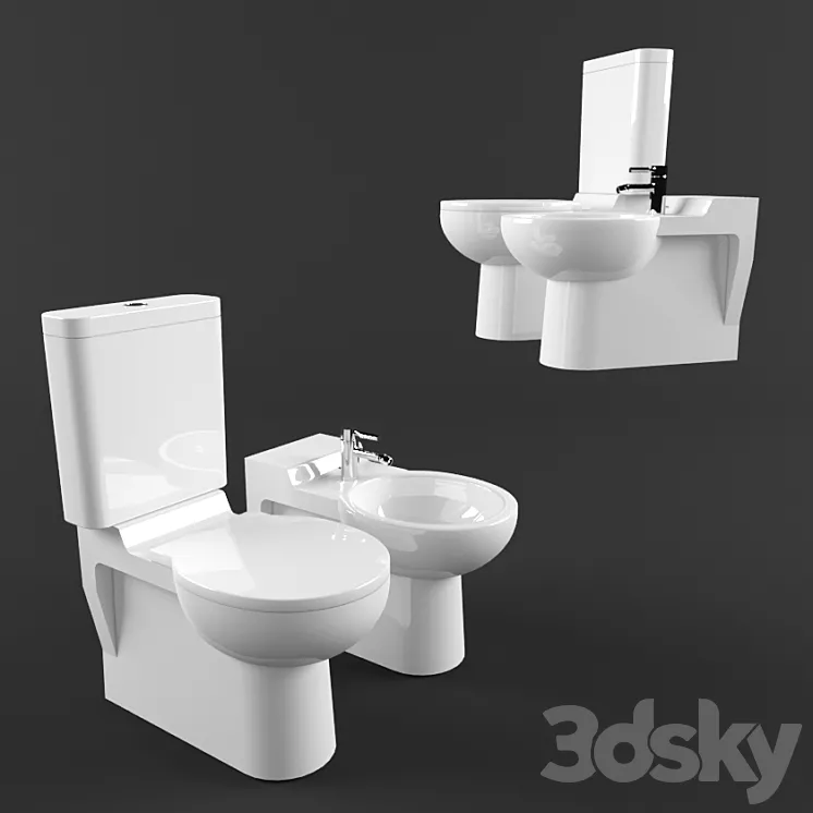 Toilet and bidet Duravit – Foster 3DS Max