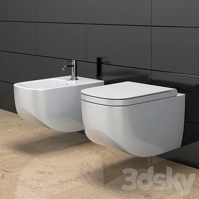 Toilet and bidet HATRIA Next 3ds Max