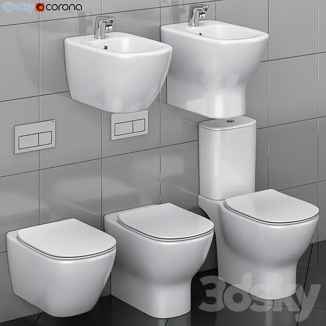 Toilet and Bidet Ideal | Tesi 3DS Max Model