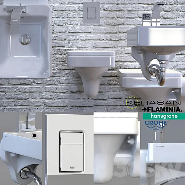 toilet and bidet Kerasan CENTO 3DS Max Model