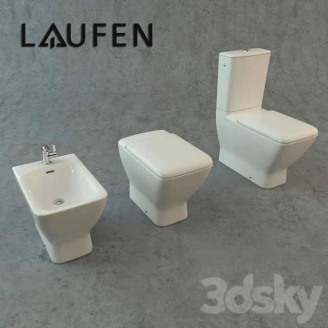 Toilet and bidet Laufen Palace 3ds Max