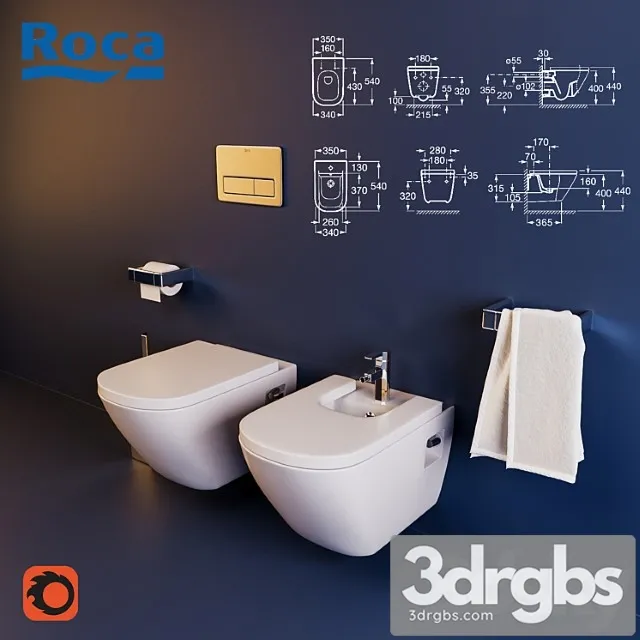 Toilet and Bidet Roca The Gap 3dsmax Download