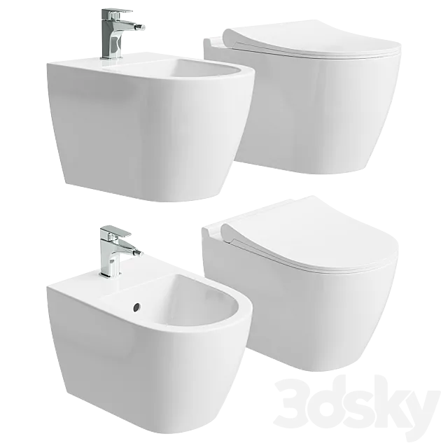 Toilet and Bidet Subway 2.0 by Villeroy Boch 3dsMax Model