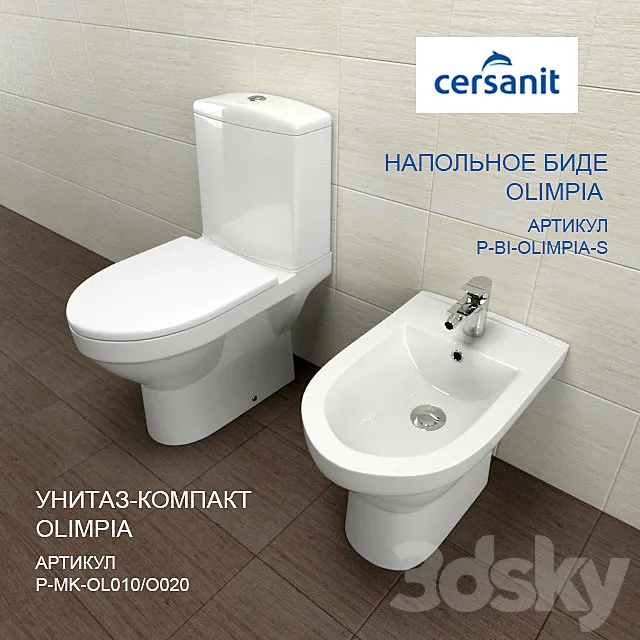 Toilet + BIDET Cersanit OLIMPIA 3DSMax File