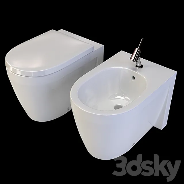 toilet bidet Duravit Starck 2 3ds Max