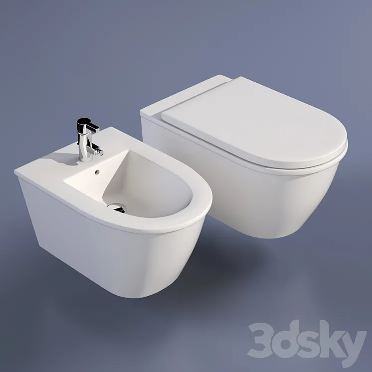 TOILET & BIDET WALL MOUNTED 3DS Max