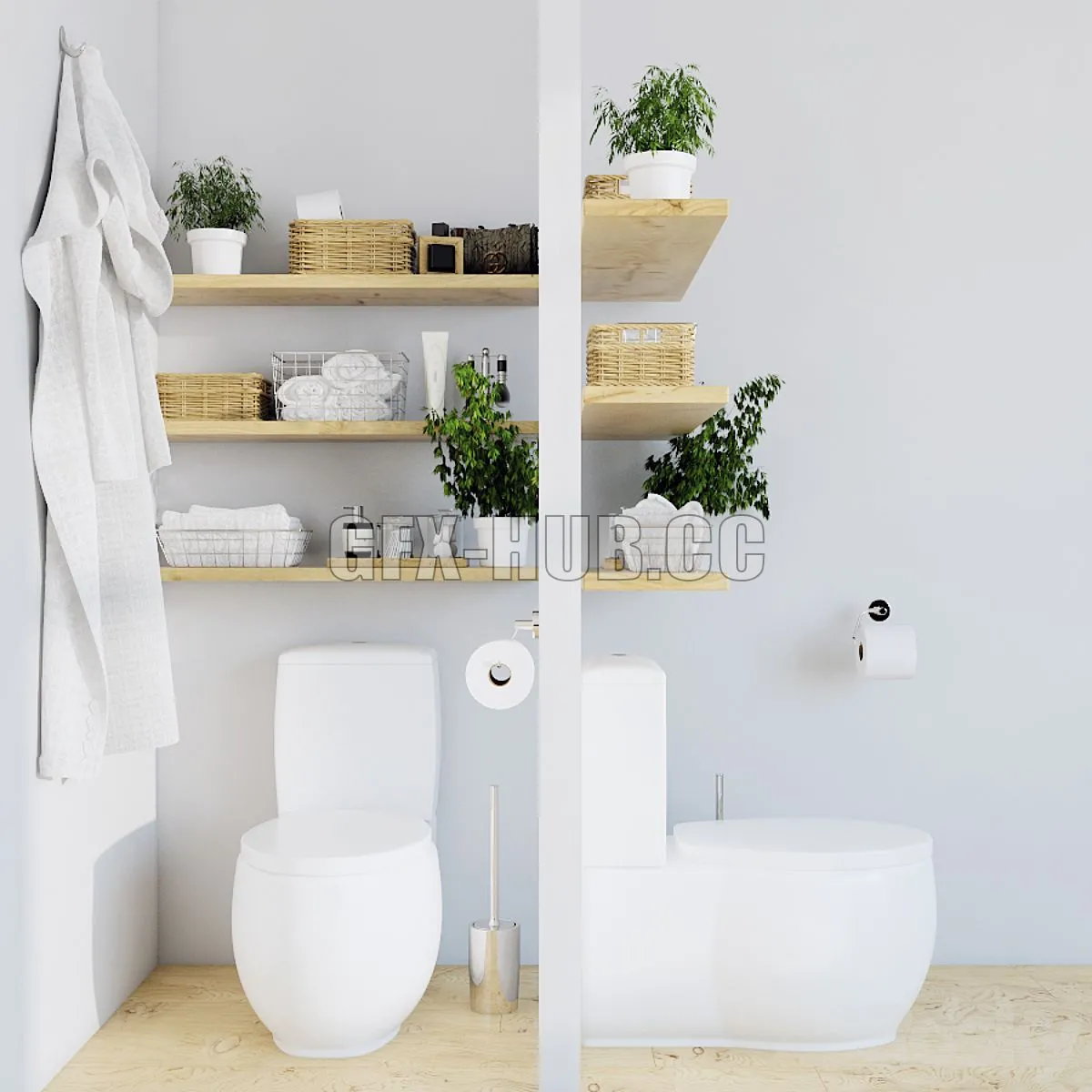 Toilet bowl AVEO NEW GENERATION with decor 3dsMax Model