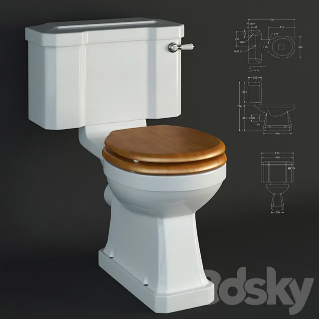Toilet bowl-piece Burlington 3DSMax File