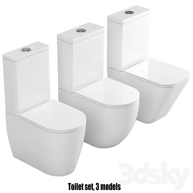 Toilet set 03 3ds Max