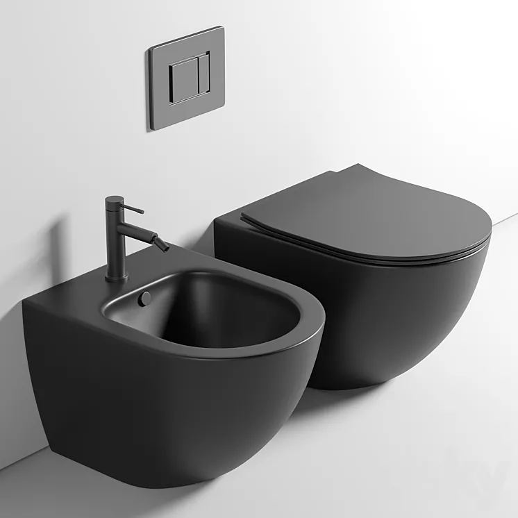 Toilet wall mounted Ceramica Nova Metropol CN4002MB rimless 3DS Max Model