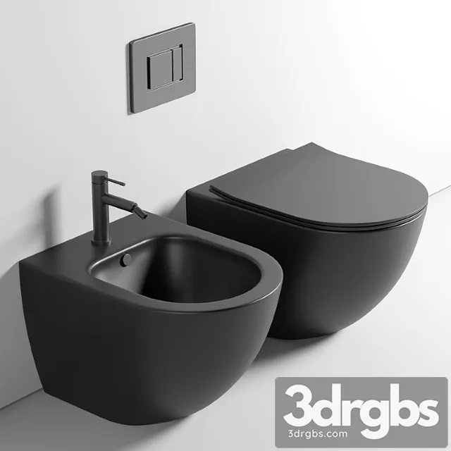 Toilet wall mounted ceramica nova metropol cn4002mb rimless