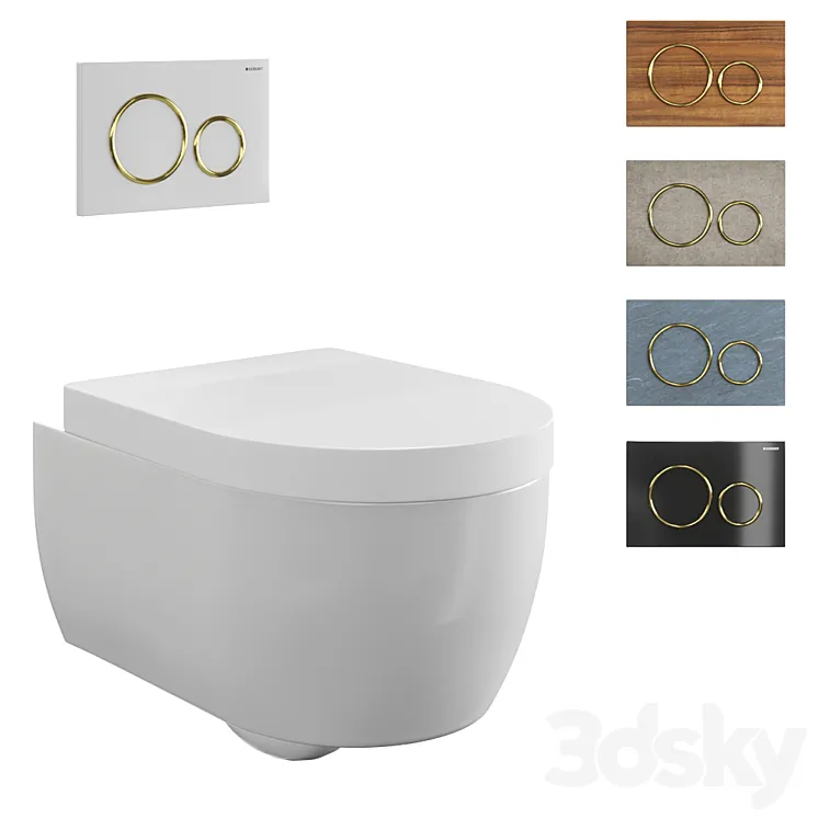 Toilet wall mounted Geberit iCon 3DS Max Model
