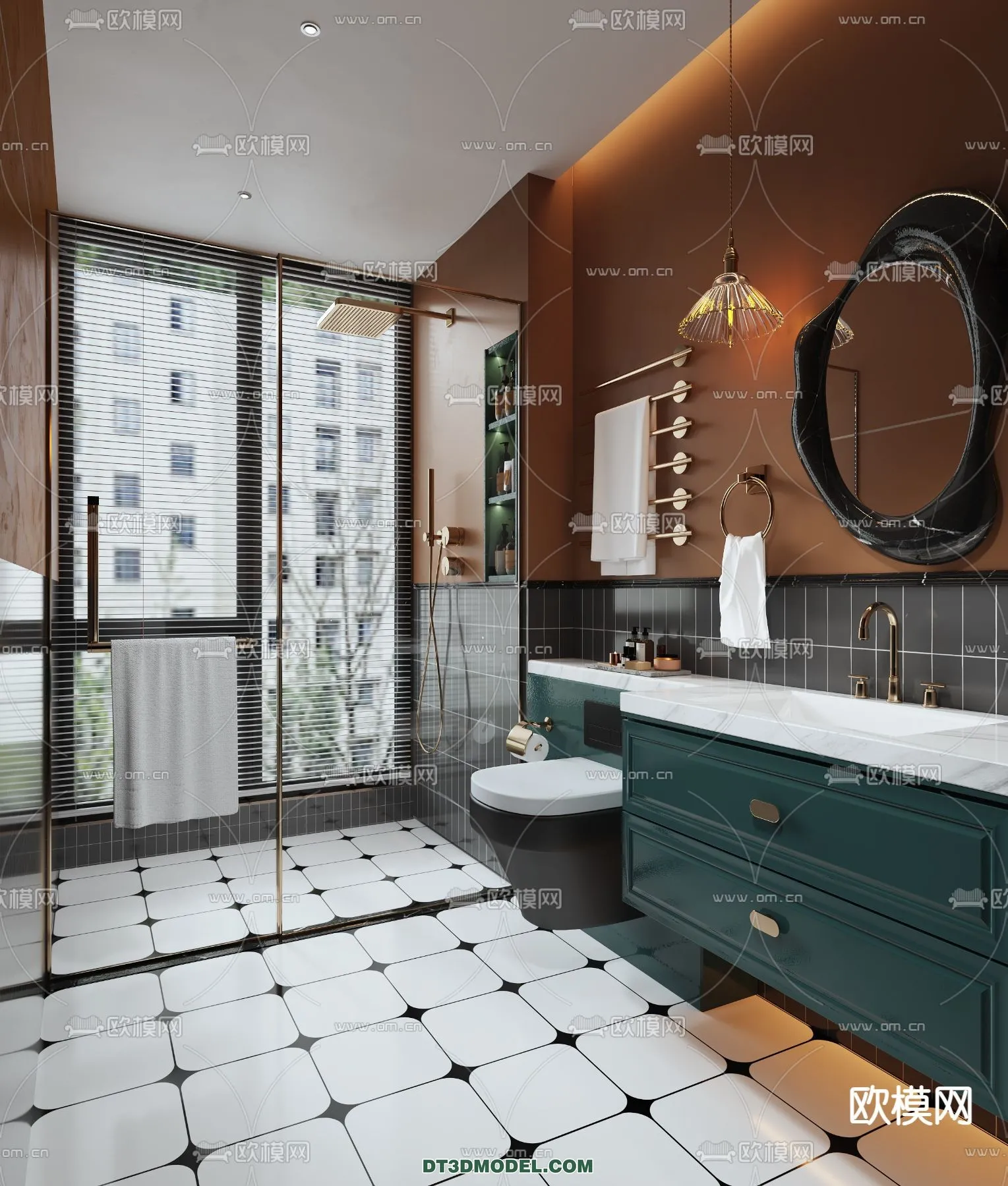 Toilet – WC – France Style – Interior 3D Scene – 002