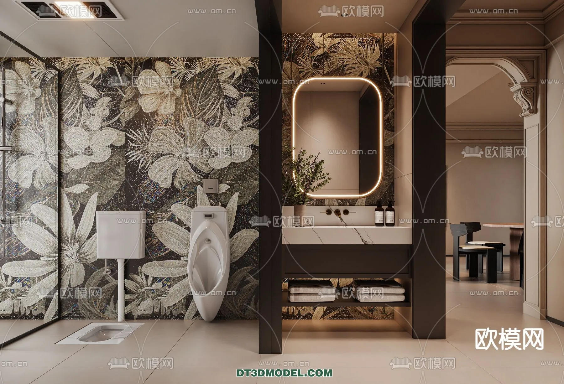 Toilet – WC – France Style – Interior 3D Scene – 010