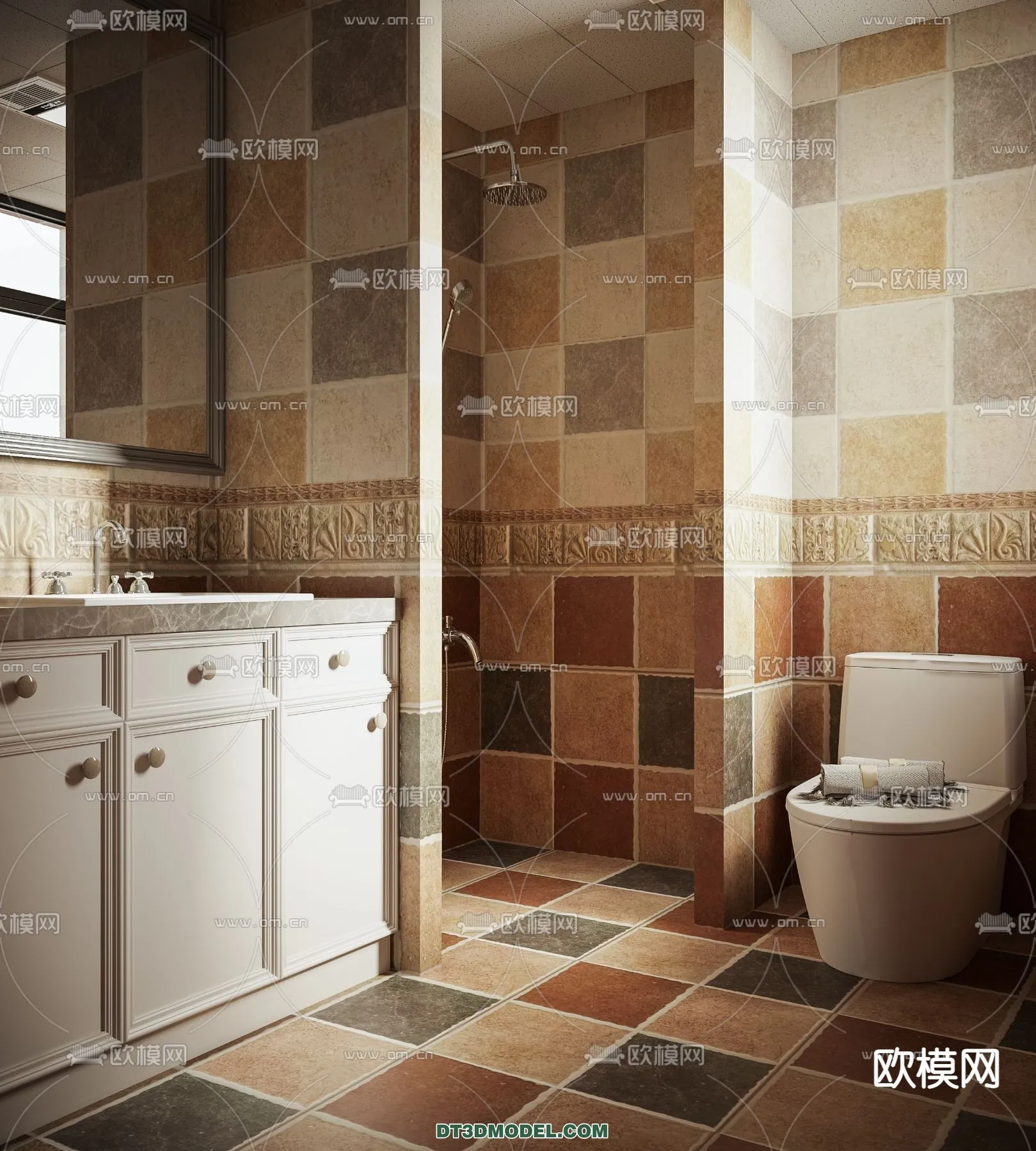 Toilet – WC – France Style – Interior 3D Scene – 019