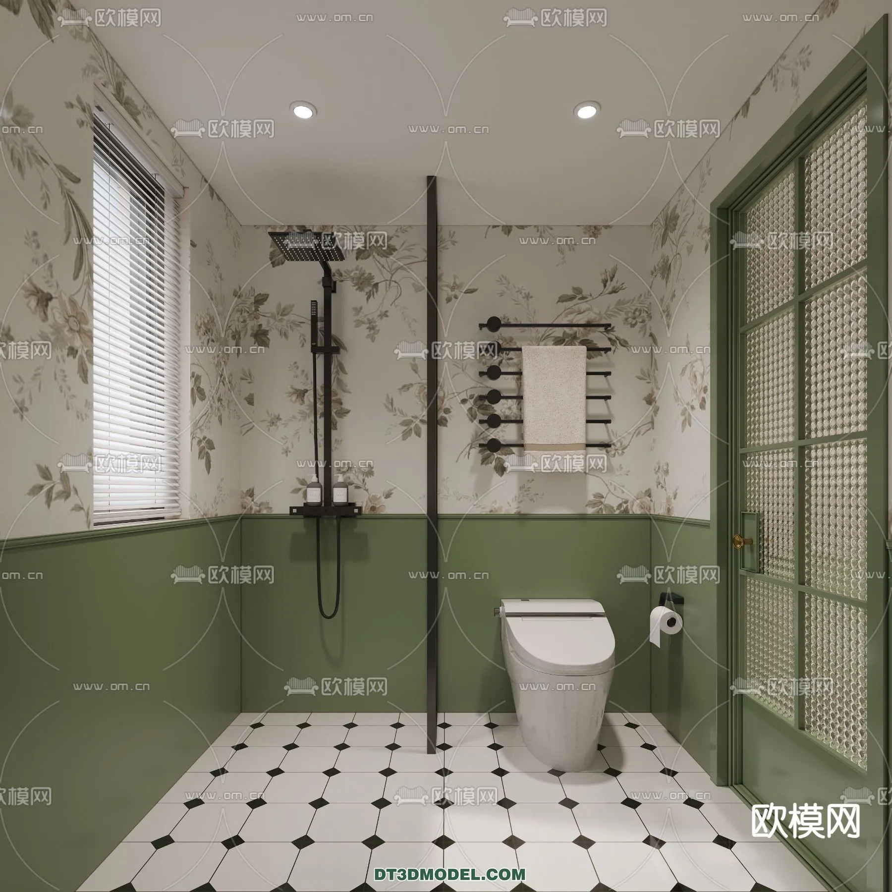 Toilet – WC – France Style – Interior 3D Scene – 020