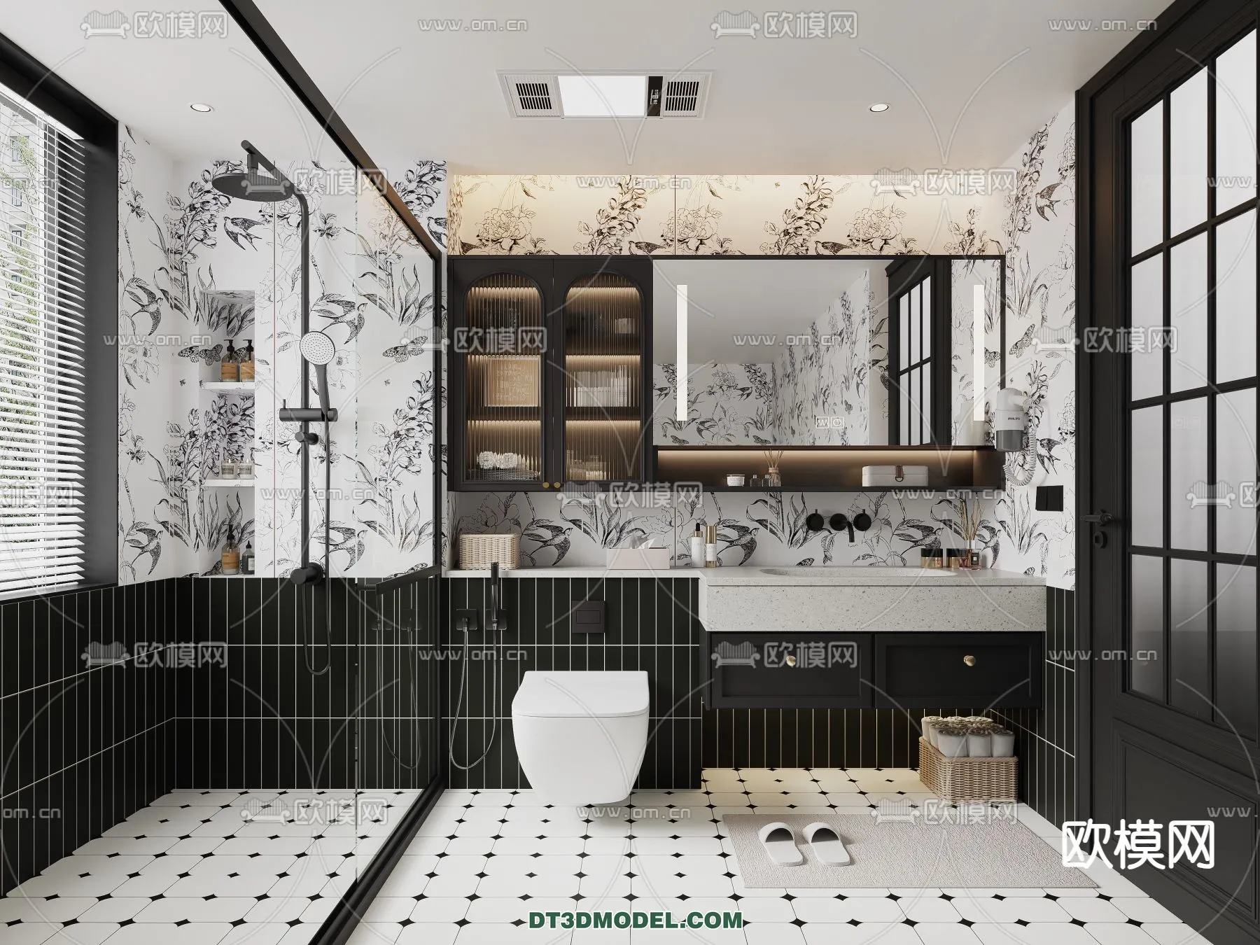 Toilet – WC – France Style – Interior 3D Scene – 023