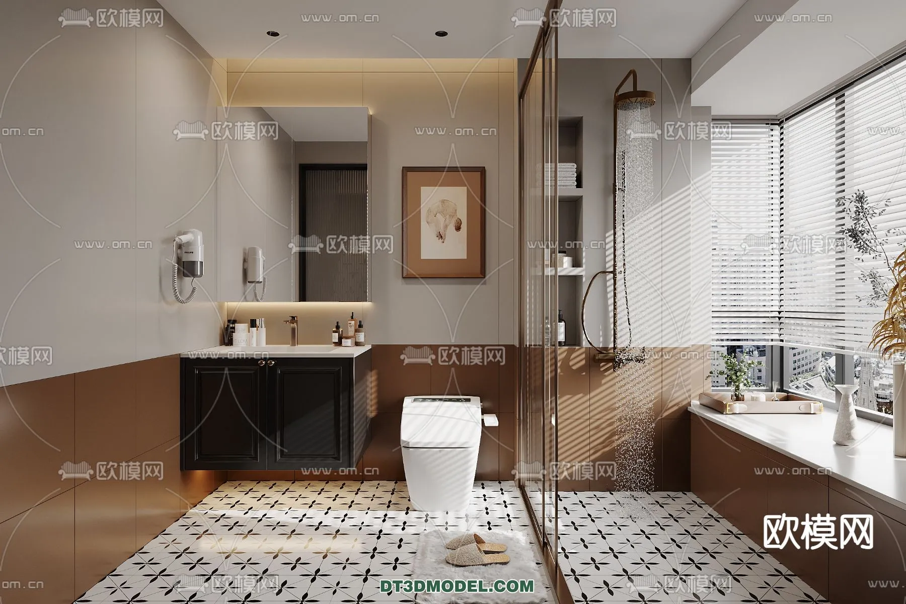 Toilet – WC – France Style – Interior 3D Scene – 024