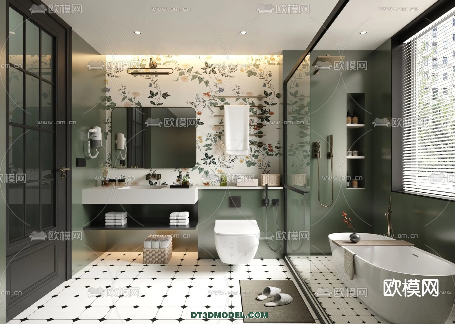 Toilet – WC – France Style – Interior 3D Scene – 040