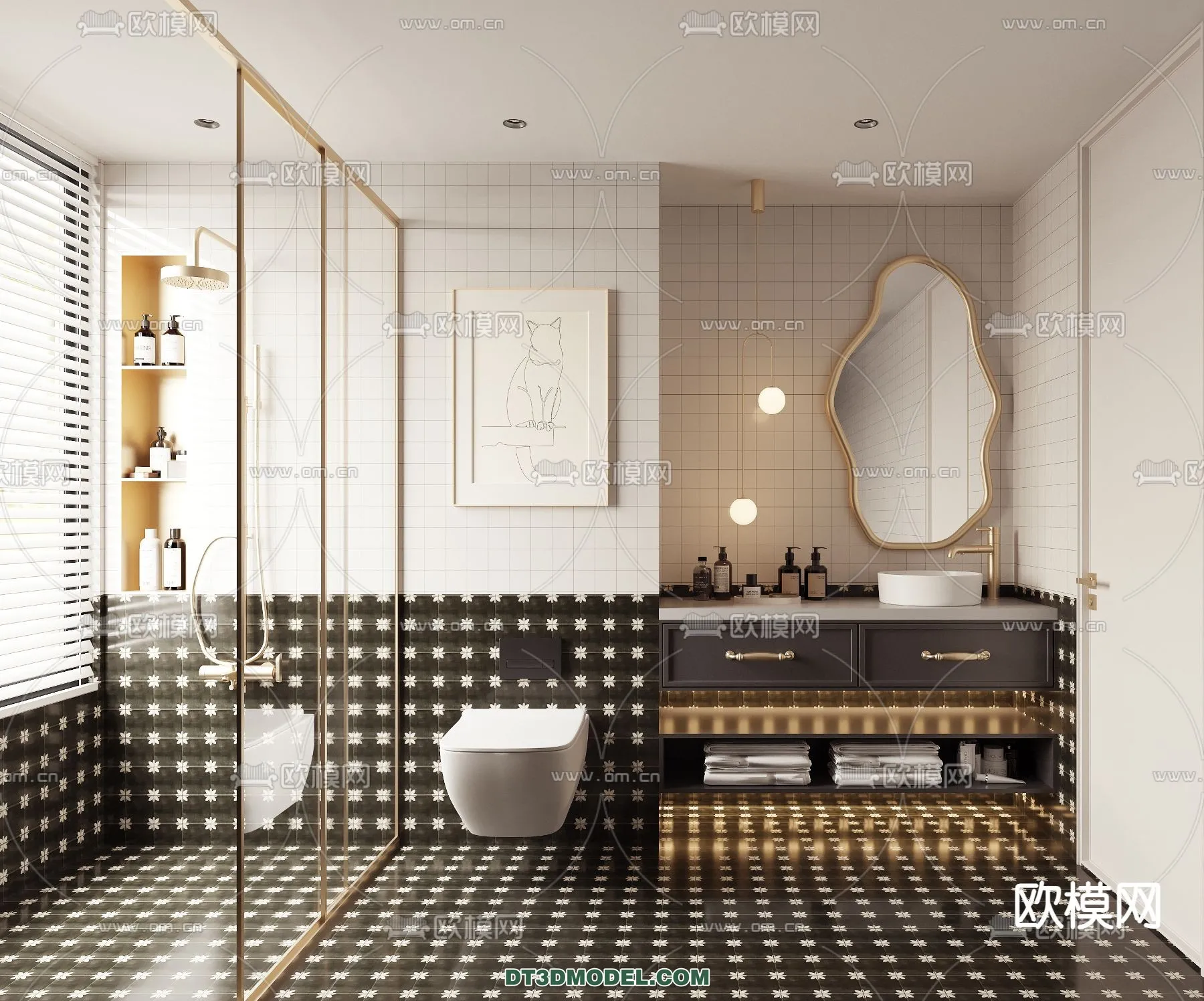 Toilet – WC – France Style – Interior 3D Scene – 041