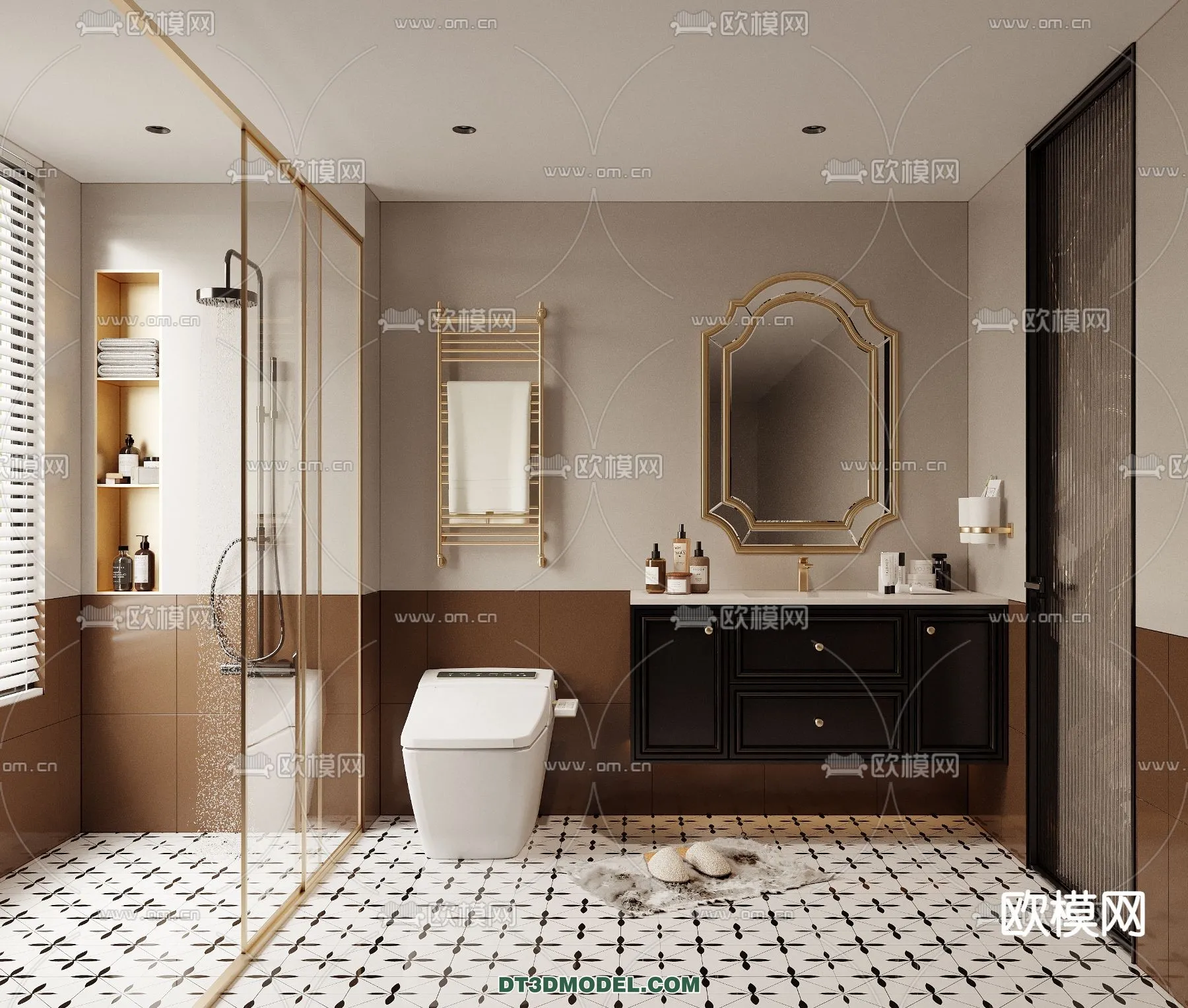 Toilet – WC – France Style – Interior 3D Scene – 043