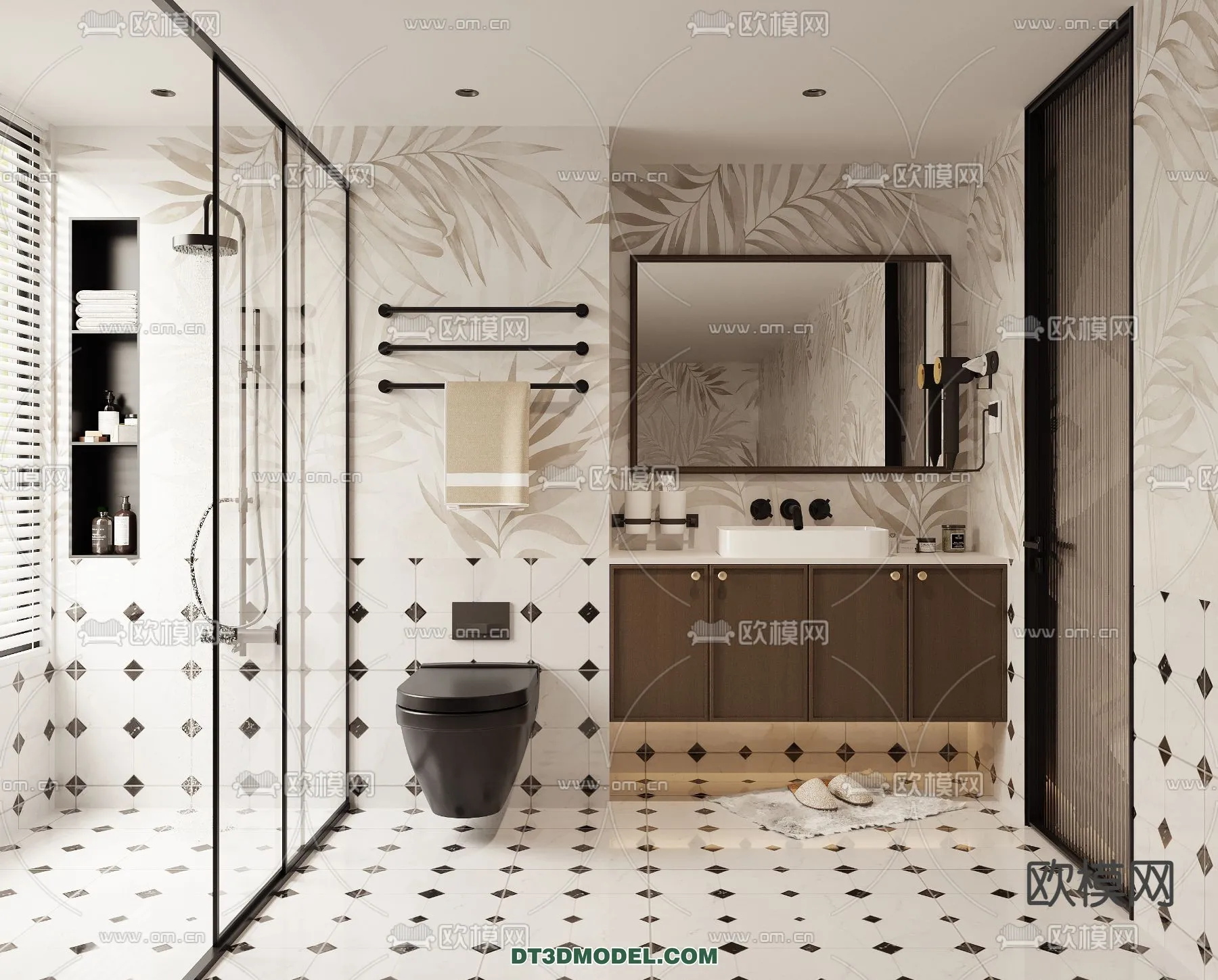 Toilet – WC – France Style – Interior 3D Scene – 044