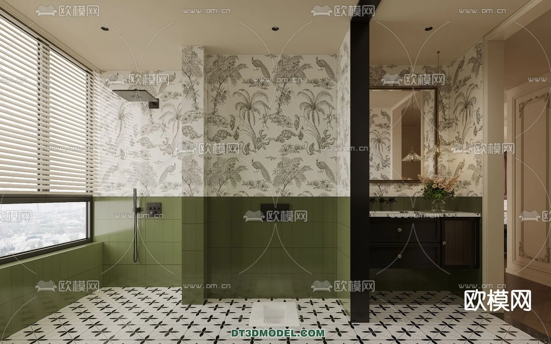 Toilet – WC – France Style – Interior 3D Scene – 047