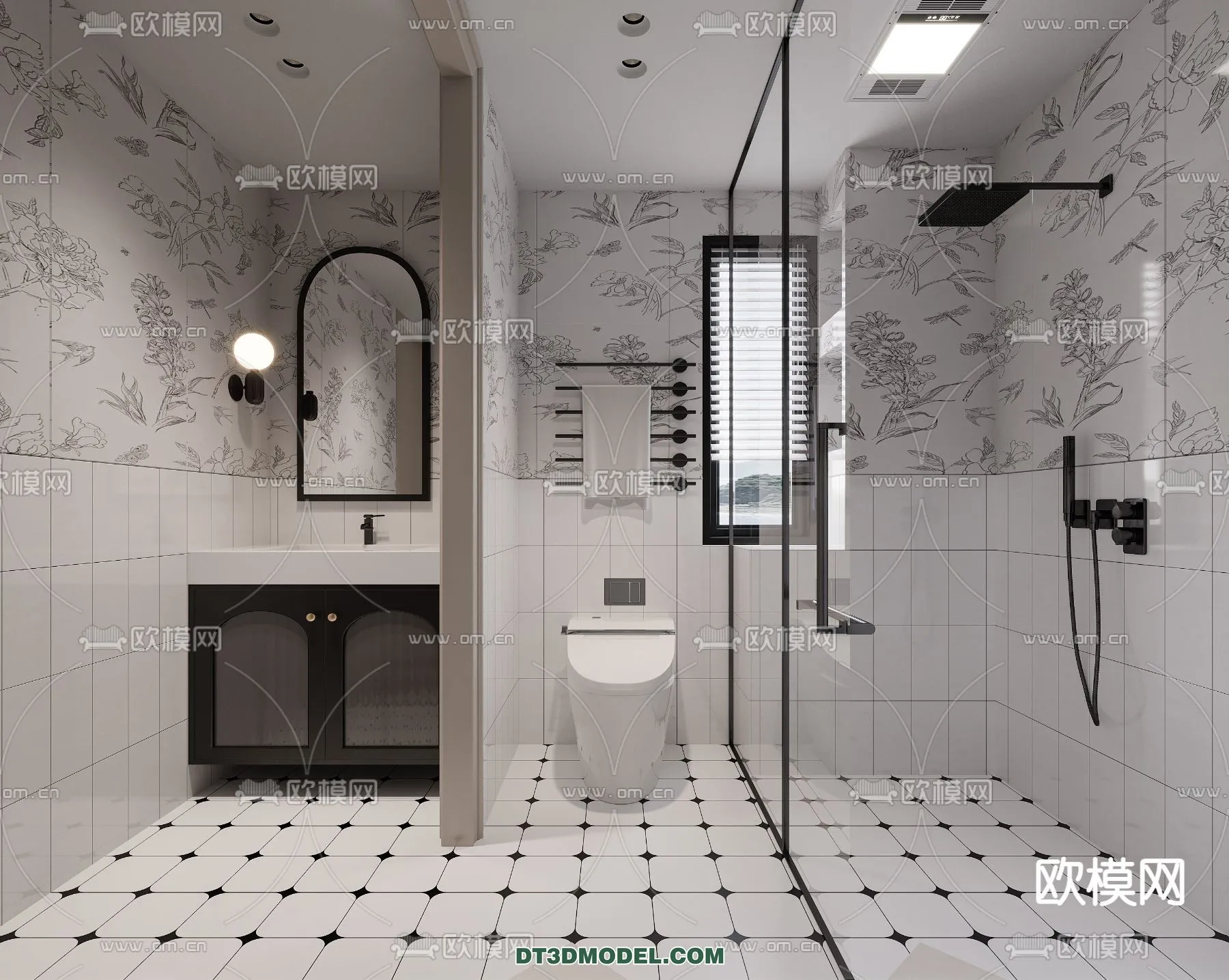 Toilet – WC – France Style – Interior 3D Scene – 054