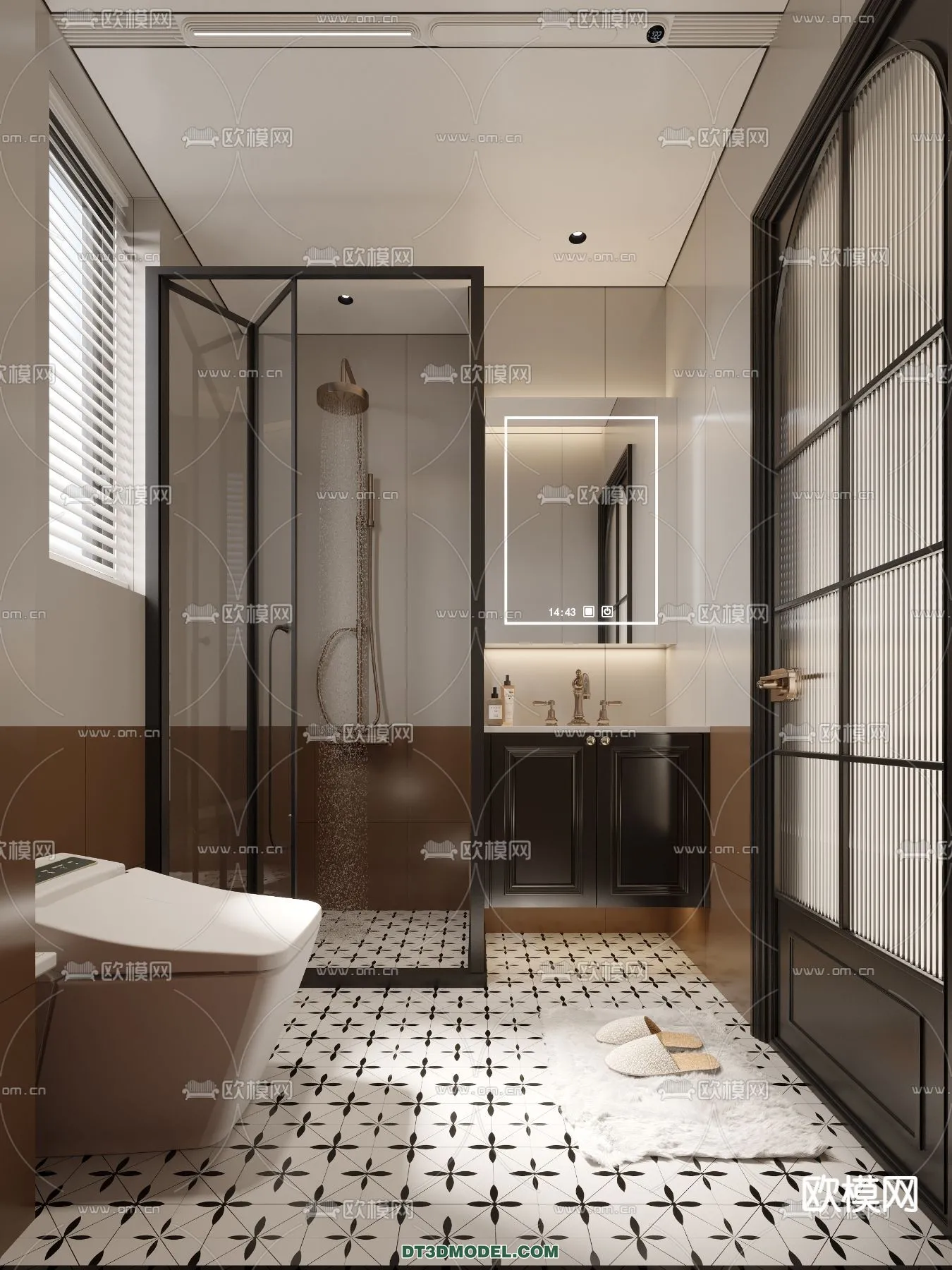 Toilet – WC – France Style – Interior 3D Scene – 055