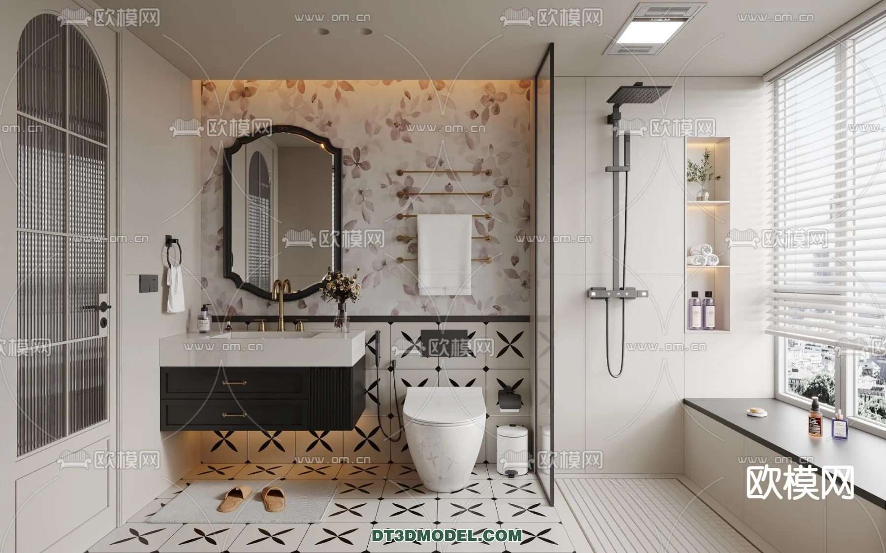 Toilet – WC – France Style – Interior 3D Scene – 060