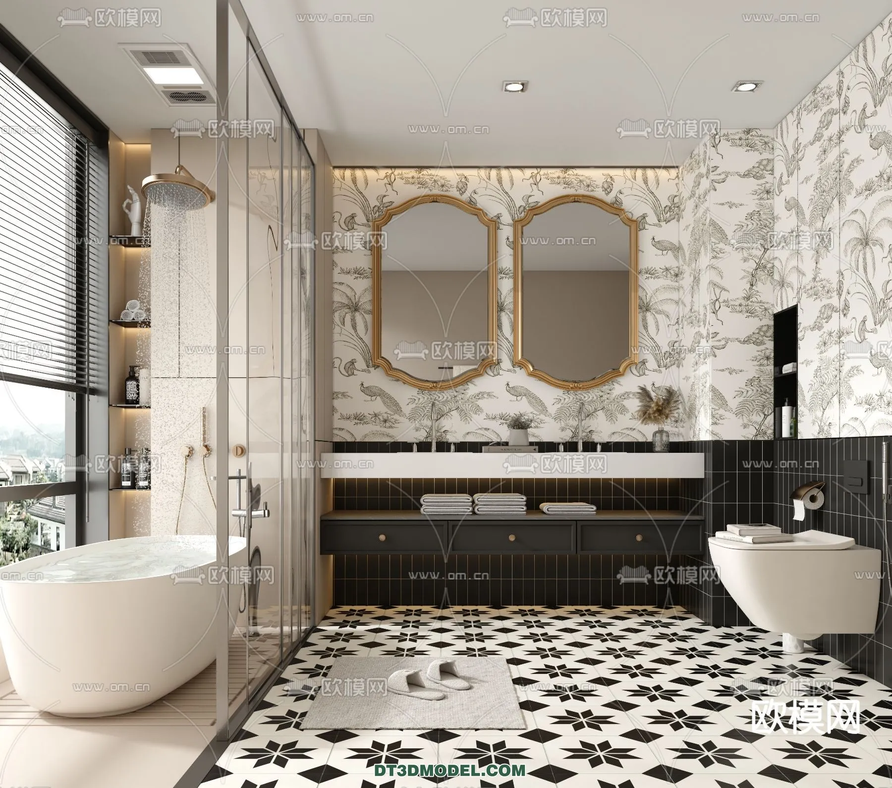 Toilet – WC – France Style – Interior 3D Scene – 062