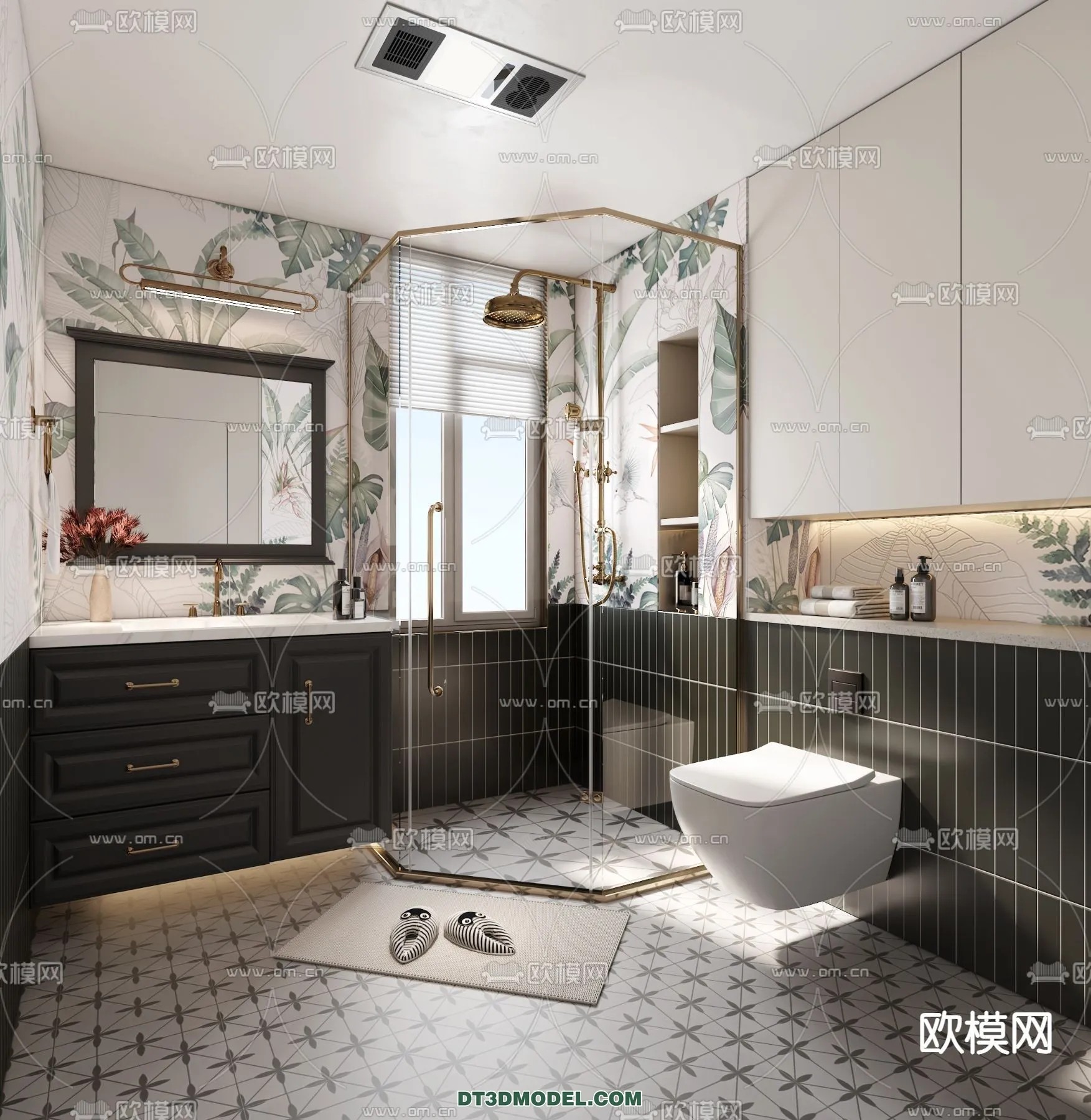 Toilet – WC – France Style – Interior 3D Scene – 063