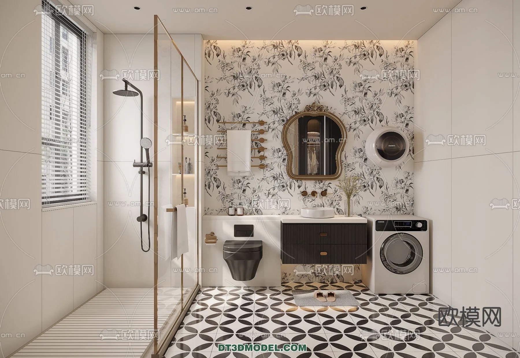 Toilet – WC – France Style – Interior 3D Scene – 067